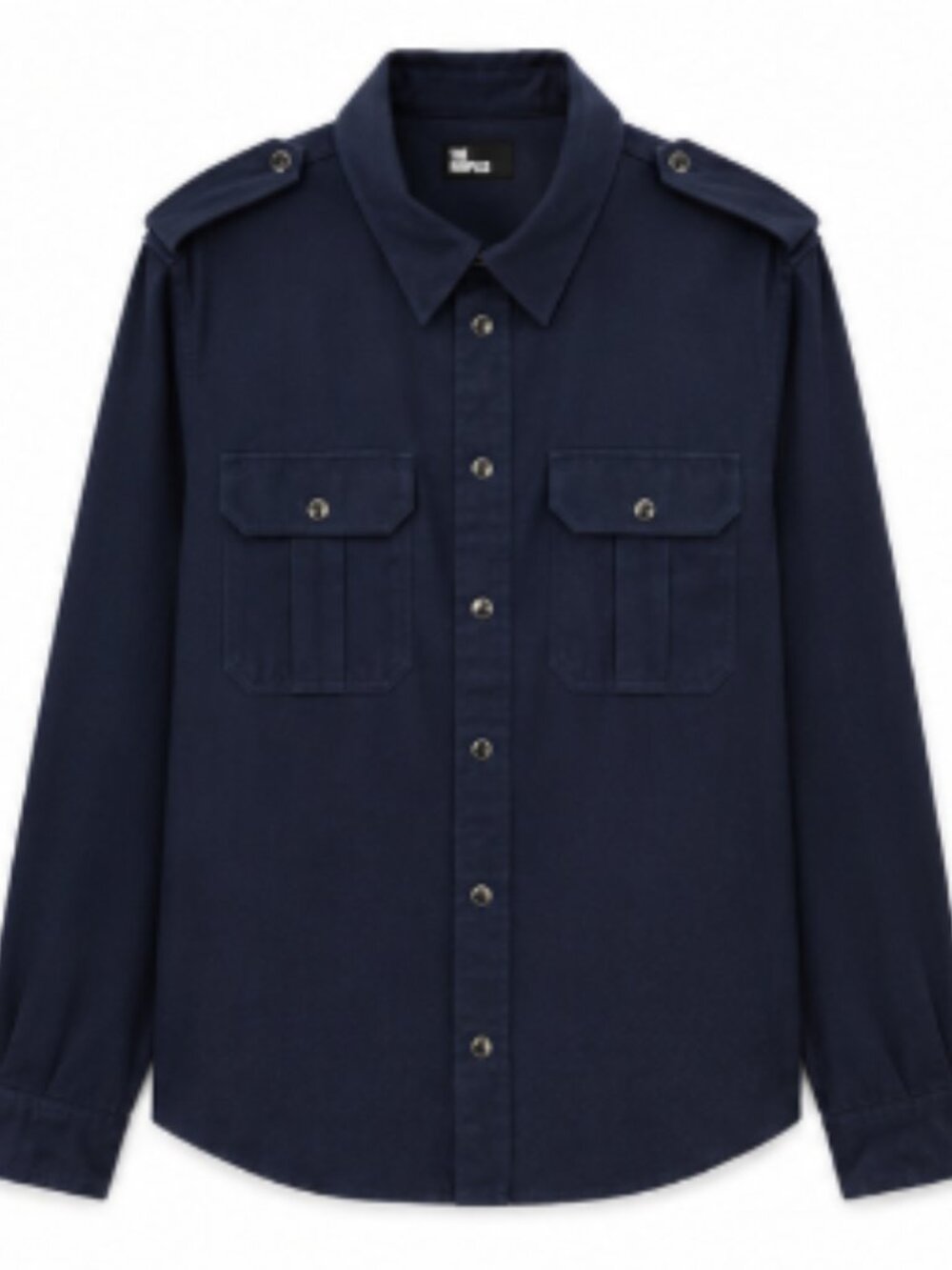 The Kooples Navy Military Safari Snap-Front Overshirt Shirt EU M